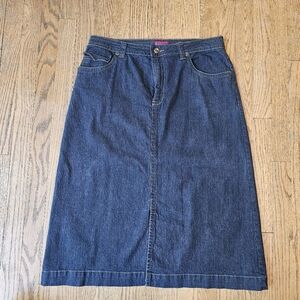 Westport Dark Blue Denim A-line Midi Skirt Size 14W